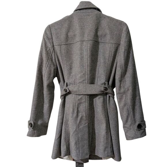 Banana Republic Grey Melange Wool Blend Petite Trench Coat w/Belt Women's S - Picture 3 of 10